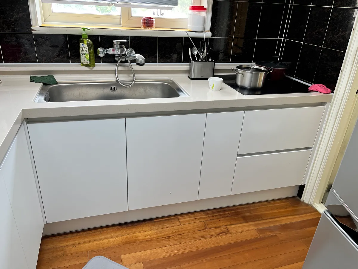 양천구 싱크대 시공 완료 하부장 전경